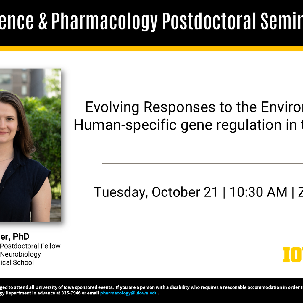 Neuroscience and Pharmacology Postdoctoral Seminar - Ava Carter, PhD promotional image