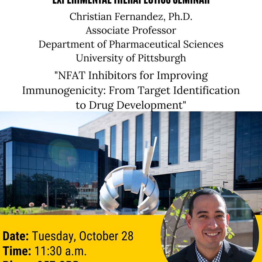College of Pharmacy PSET Seminar Series: Christian Fernandez, PhD promotional image