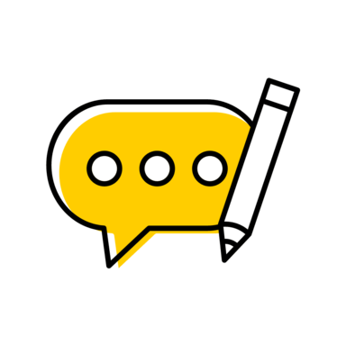speech bubble pen icon