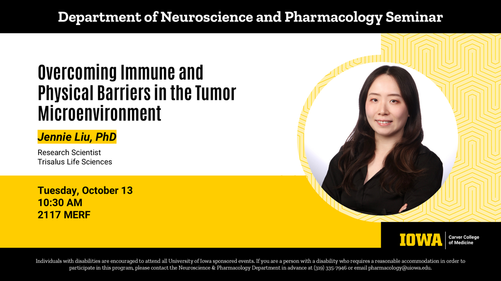 Neuroscience and Pharmacology Seminar - Jennie Liu, PhD promotional image