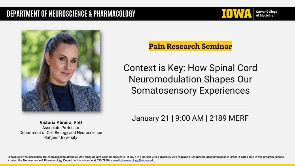 Pain Interest Group Seminar - Victoria Abraira, PhD promotional image